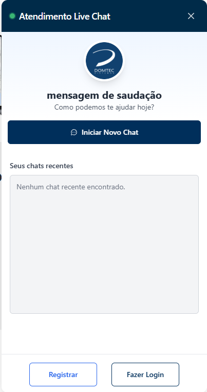 Widget do Livechat renderizado em site Wordpress