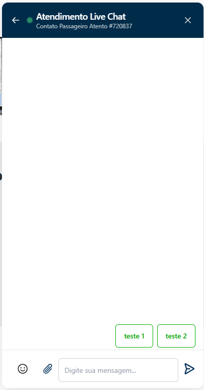 Botões de mensagem rápida no chat